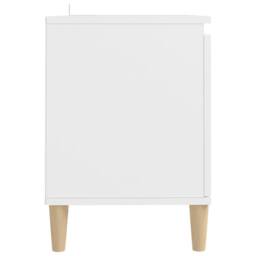 Berkfield Home TV Cabinet with Solid Wood Legs White 103.5x35x50 cm - thumbnail 6