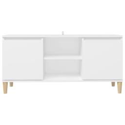 Berkfield Home TV Cabinet with Solid Wood Legs White 103.5x35x50 cm - thumbnail 5