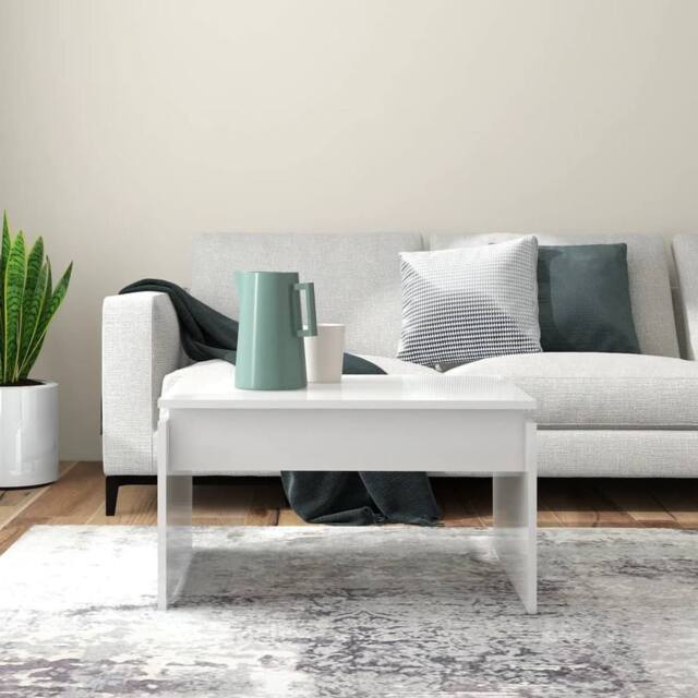 Berkfield Home Modern Coffee Table High Gloss White 68x50x38 cm Engineered Wood - Size: 68 x 50 x 38 cm - image 1