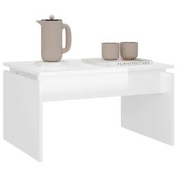 Berkfield Home Modern Coffee Table High Gloss White 68x50x38 cm Engineered Wood - Size: 68 x 50 x 38 cm - thumbnail 4