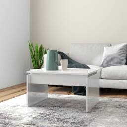 Berkfield Home Modern Coffee Table High Gloss White 68x50x38 cm Engineered Wood - Size: 68 x 50 x 38 cm - thumbnail 2