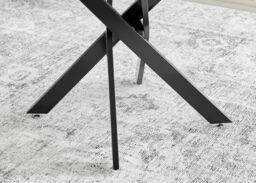 FurnitureboxUK Novara 100cm Round 4-Seater Dining Table With Black Metal Legs in White - thumbnail 6