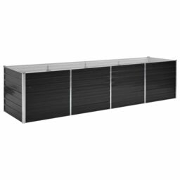Berkfield Home Garden Raised Bed Anthracite 320x80x77 cm Galvanised Steel in Black - Size: 320 x 80 x 77 cm - thumbnail 2