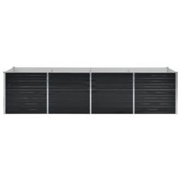 Berkfield Home Garden Raised Bed Anthracite 320x80x77 cm Galvanised Steel in Black - Size: 320 x 80 x 77 cm - thumbnail 3