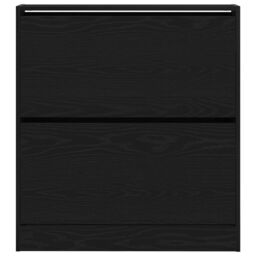 Berkfield Home Shoe Cabinet with Flip Drawer Black Oak 80x21x87, 5 cm - thumbnail 6