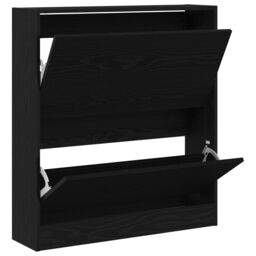 Berkfield Home Shoe Cabinet with Flip Drawer Black Oak 80x21x87, 5 cm - thumbnail 5