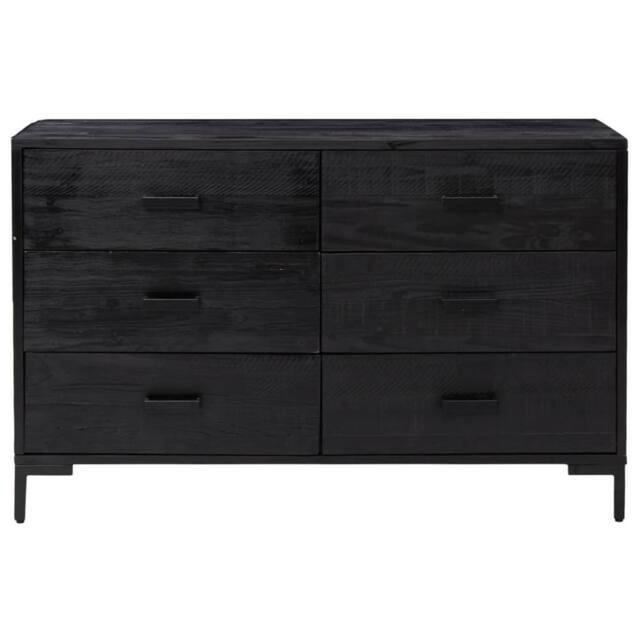 Berkfield Home Sideboard Black 110x35x70 cm Solid Pinewood - Size: 110 x 35 x 70 cm - image 1