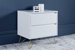 Time4sleep Fusion 2 Drawer White Bedside With Brass Feet - thumbnail 3