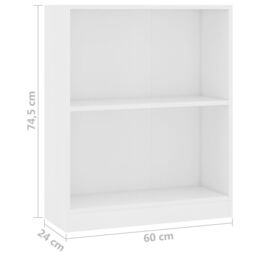 Berkfield Home Bookshelf White 60x24x74.5 cm Engineered Wood - thumbnail 6