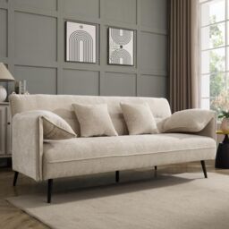 Home Detail Carnation Sofa bed in Beige - Size: 3 Seater