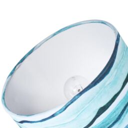 Happy Homewares Sea Waves Drum Lamp Shade in Teal Duck Egg & Navy Blue - Size: 10 inches - thumbnail 3