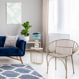 Happy Homewares Sea Waves Drum Lamp Shade in Teal Duck Egg & Navy Blue - Size: 10 inches - thumbnail 7