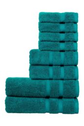 CHRISTY 'Signum' Heavyweight 100% Combed Cotton 8 Piece Towel Bundle in Teal - thumbnail 1