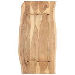 Berkfield Home Table Top Solid Acacia Wood 118x(50-60)x2.5 cm in Brown - thumbnail 1