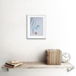 "Artery8 Wall Art Print Japan Watercolour Flower Texture Art Framed 9x7 inch in White - Size: W7"" x H9""" - thumbnail 2