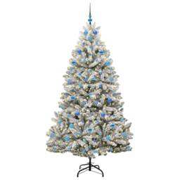 Berkfield Home Artificial Christmas Tree Green & White 210 cm PVC & Metal - thumbnail 3
