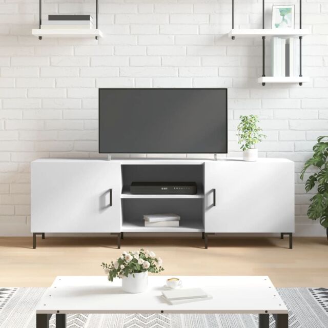 Berkfield Home TV Cabinet White 150x30x50 cm Engineered Wood - Size: 150 x 30 x 50 cm - image 1