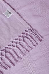 Homescapes Kashi Cotton Throw with Tassels in Lilac - Size: 255 cm x 360 cm - thumbnail 5