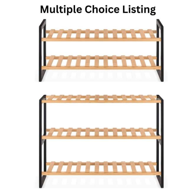 SPETLEK 4 Tier Wooden Shoe Rack Storage Organizer Shelves Lightweight Unit in Natural - image 1