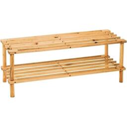 SPETLEK 4 Tier Wooden Shoe Rack Storage Organizer Shelves Lightweight Unit in Natural - thumbnail 5