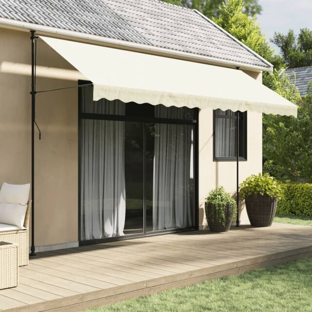 Berkfield Home Retractable Awning Cream 400x150 cm Fabric & Steel - image 1