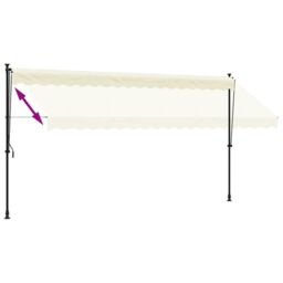 Berkfield Home Retractable Awning Cream 400x150 cm Fabric & Steel - thumbnail 6