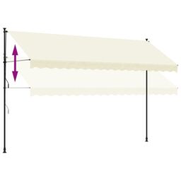 Berkfield Home Retractable Awning Cream 400x150 cm Fabric & Steel - thumbnail 7