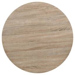 Berkfield Home Elegant Bistro Table MDF & Steel Round 80x75 cm Oak Colour in Beige - thumbnail 4