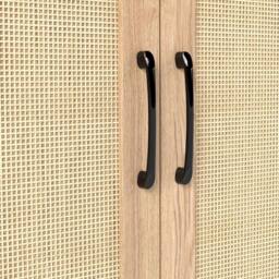 Levede Shoe Cabinet 5-Layer Rattan Double Wooden Doors White Entrance Storage in Light Brown - thumbnail 6