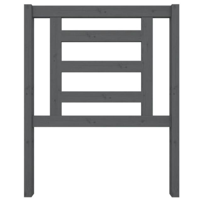 Berkfield Home Beautiful Bed Headboard Grey 81x4x100 cm Solid Wood Pine - Size: 81 x 4 x 100 cm - image 1