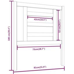 Berkfield Home Beautiful Bed Headboard Grey 81x4x100 cm Solid Wood Pine - Size: 81 x 4 x 100 cm - thumbnail 6