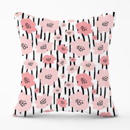 Warren Reed - Designer Pastel Pink Flowers Outdoor Cushion - Size: 60 cm x 60 cm - thumbnail 1