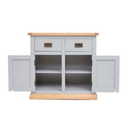 Cabinet Bits Bomporto Light Grey 2 Drawer 2 Door Sideboard Brass Drop Handle - thumbnail 5