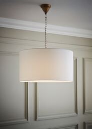 ValueLights Reni White Fabric Easy Fit Drum Ceiling Lamp Shade - Size: Large - thumbnail 1