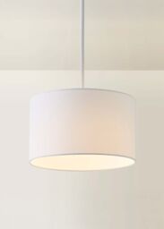ValueLights Reni White Fabric Easy Fit Drum Ceiling Lamp Shade - Size: Large - thumbnail 2