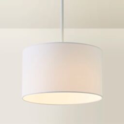 ValueLights Reni White Fabric Easy Fit Drum Ceiling Lamp Shade - Size: Large - thumbnail 3