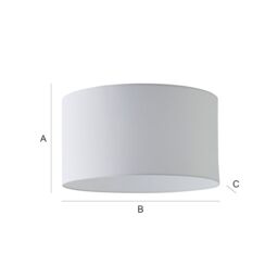 ValueLights Reni White Fabric Easy Fit Drum Ceiling Lamp Shade - Size: Large - thumbnail 7