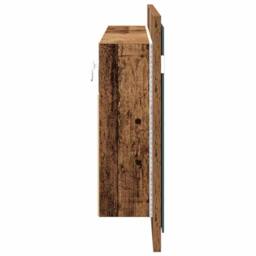 Berkfield Home LED Mirror Cabinet Old Wood 100x12x45 cm Engineered Wood in Brown - Size: 100 x 12 x 45 cm - thumbnail 8