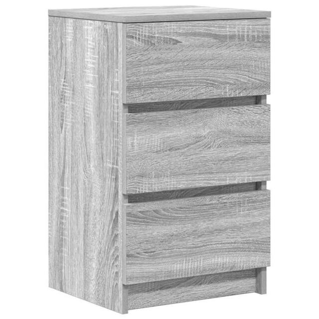 Berkfield Home Bedside Cabinet with 3 Drawers Grey Sonoma 39x35x65 cm - Size: 39 x 35 x 65 cm - image 1