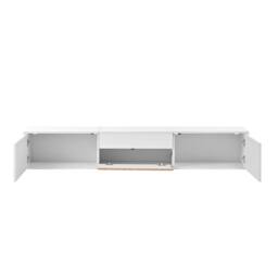 Merax White Modern 180cm Floating TV Unit with Pull Out Projector Shelf - thumbnail 9