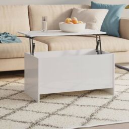 Berkfield Home Coffee Table High Gloss White 102x55.5x52.5 cm Engineered Wood - thumbnail 1