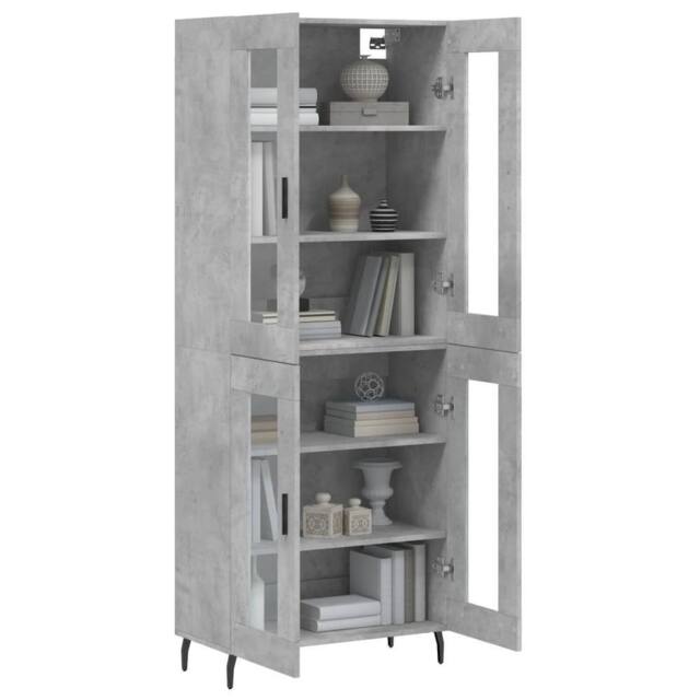 Berkfield Home Highboard Concrete Grey 69.5x34x180 cm Engineered Wood - image 1