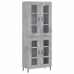 Berkfield Home Highboard Concrete Grey 69.5x34x180 cm Engineered Wood - thumbnail 3