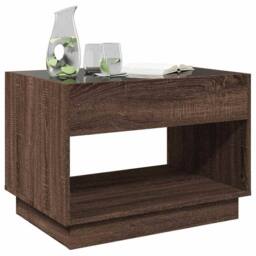 Berkfield Home Decorative Coffee Table with Infinity LED Brown Oak 70x50x50 cm - Size: 70 x 50 x 50 cm - thumbnail 4