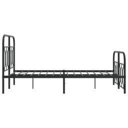 Berkfield Home Metal Bed Frame without Mattress with Footboard Black 120x190cm - Size: 120x190 cm - thumbnail 5