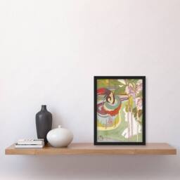 Artery8 Woman Sees Vision in Garden Vintage Framed Wall Art Print de Feure in Green - Size: A4 - thumbnail 4