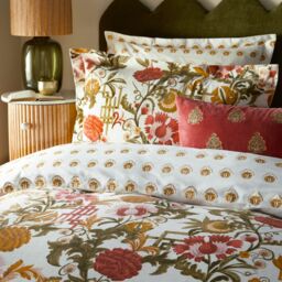 Paoletti Seventy Three Ishana Floral Duvet Cover Set in Burnt Orange - Size: Single - thumbnail 2