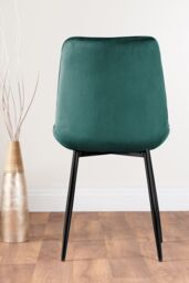 FurnitureboxUK Carson White Marble Effect Dining Table & 4 Pesaro Black Leg Chairs in Green - thumbnail 6