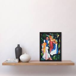 Artery8 Four Individuals Nature Painting August Macke Framed Art Print - Size: A4 - thumbnail 4