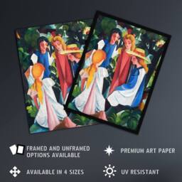 Artery8 Four Individuals Nature Painting August Macke Framed Art Print - Size: A4 - thumbnail 2
